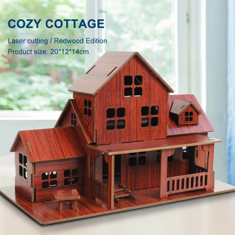 Model Kit Wood - 3D Wooden Puzzle Model GamesCozy Cottage