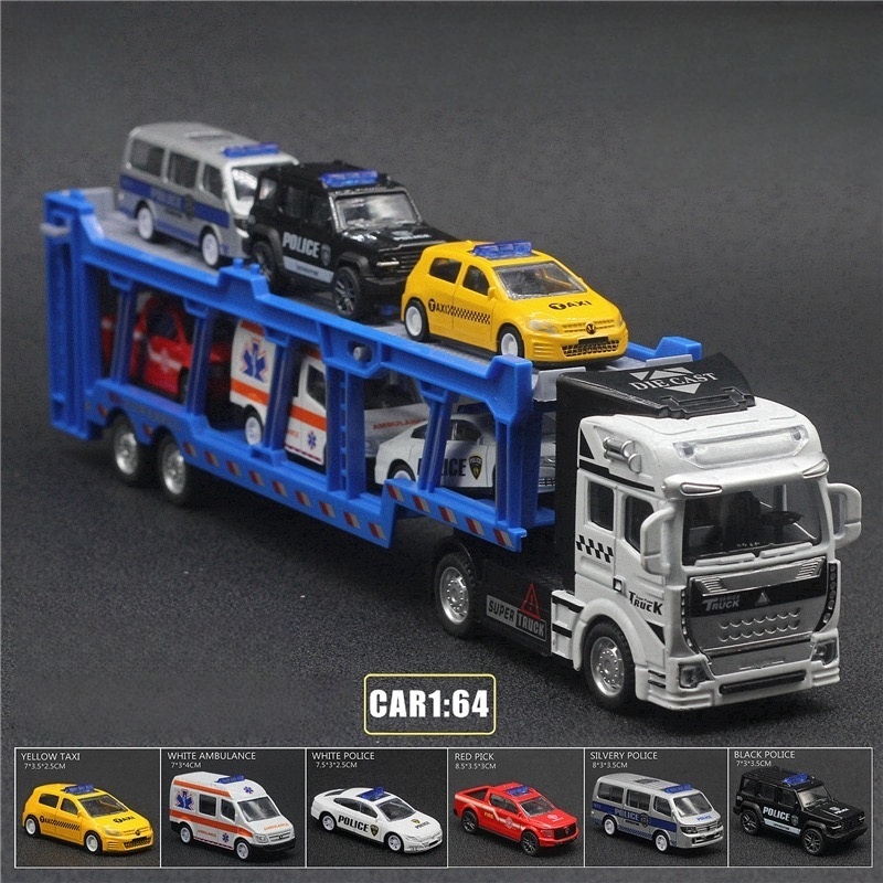 Model Kit Car - An alloy double-layer transportation vehicle comes
