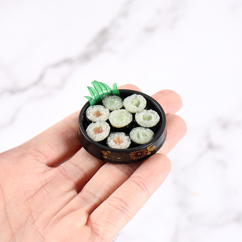 Model Kitchen Set Pvc - Mini Gold Pattern Sushi Platter Japanese