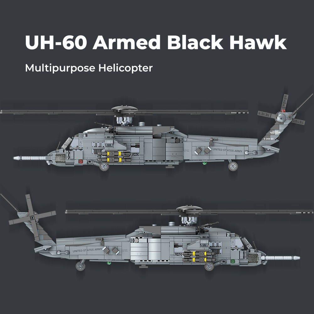 MISINI M8039 1:35 UH-60 Black  - огляд і ціна Model Kit Helicopter