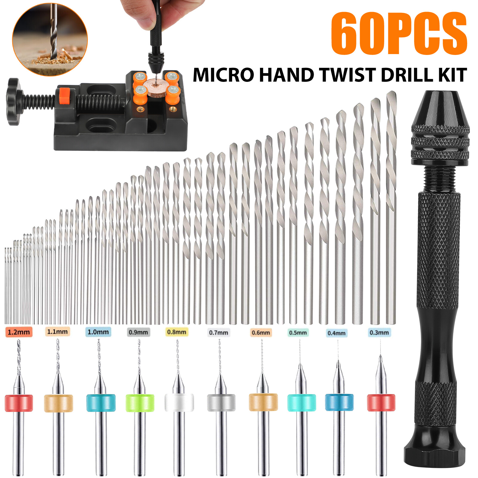 60Pcs Mini Micro Hand Drill Bi - огляд і ціна Pin Vice Micro