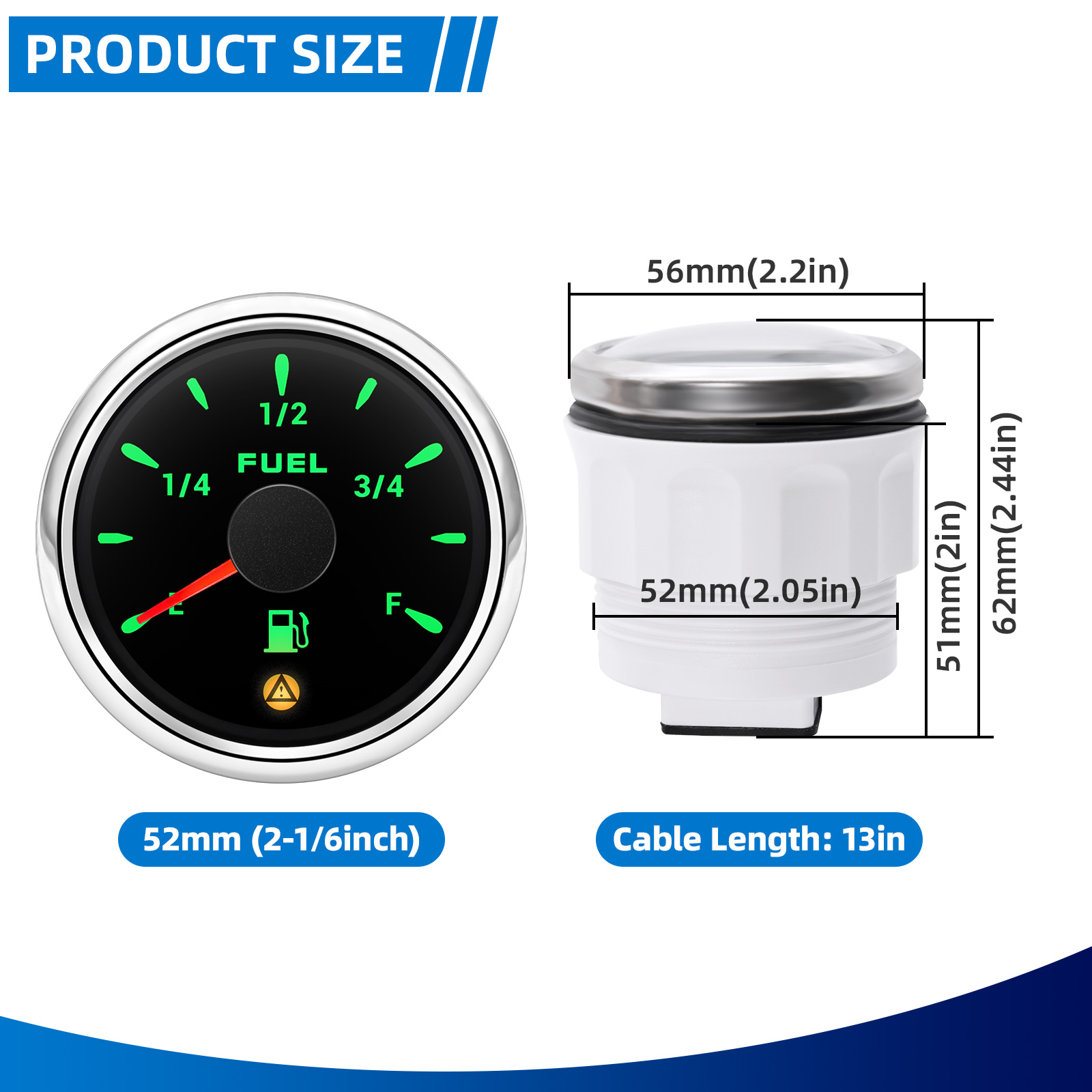 52mm Fuel Level Gauge With Fla - огляд і ціна Panel Line Marker