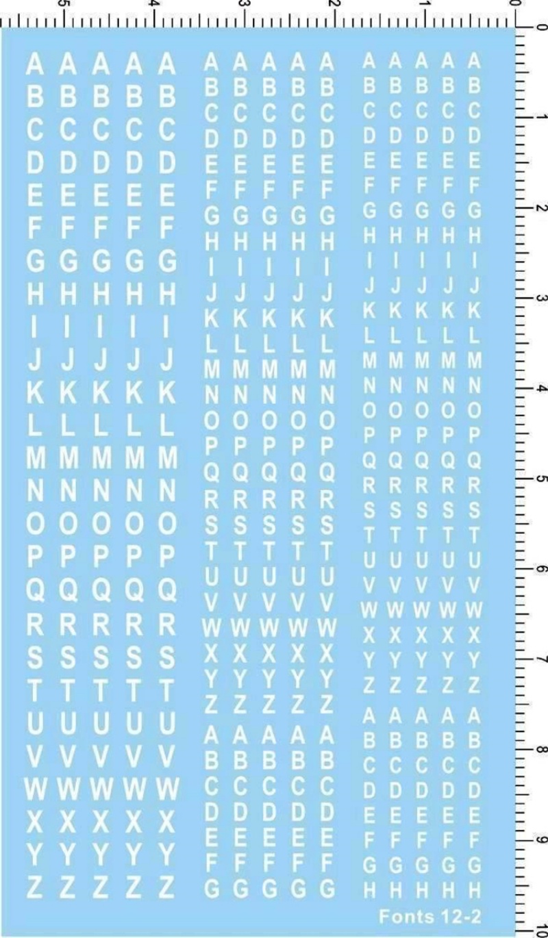 English Letter Alphabet Fonts  - огляд і ціна Model Kit Water Decal